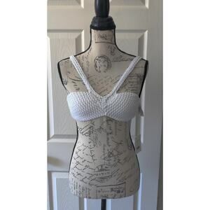 Andie Swim The Monaco White Crochet Bikini Top Sz XS